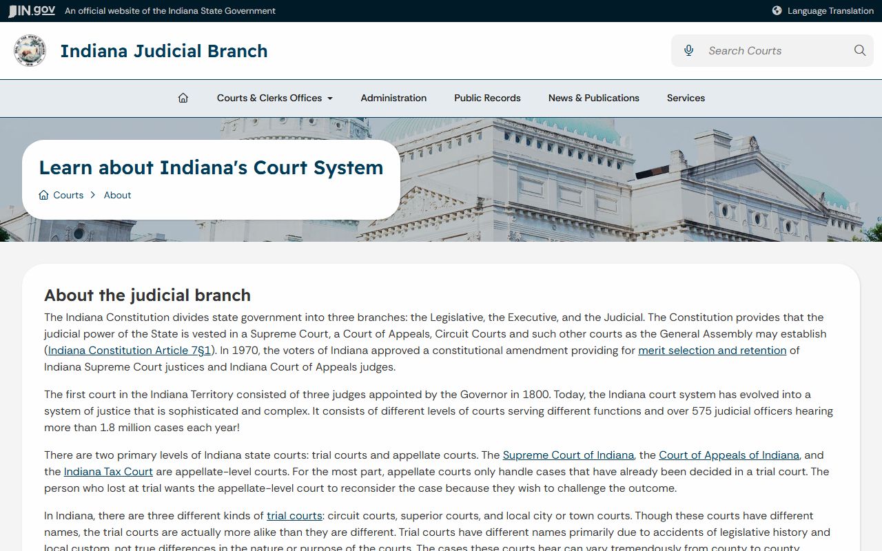 Wayne County court records Indiana court system overview