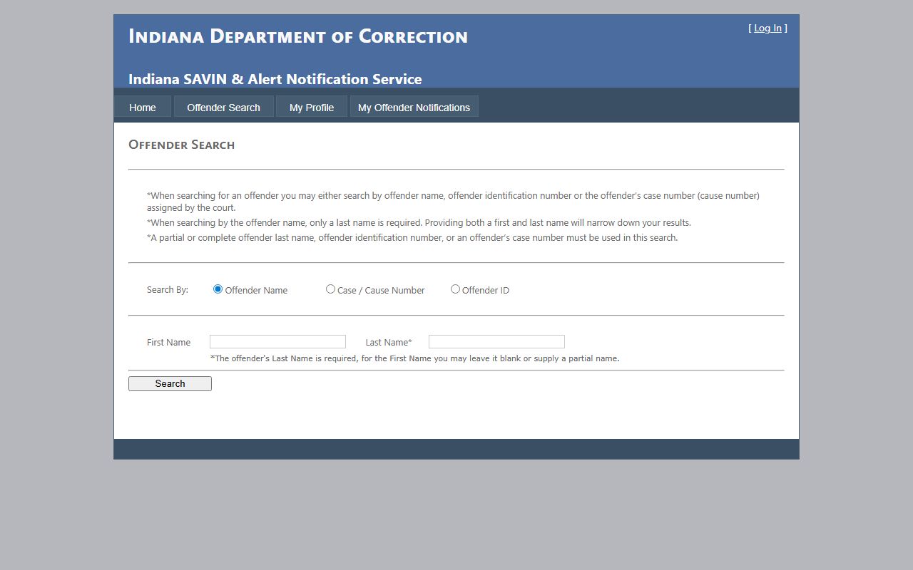 Wayne County arrest records Indiana SAVIN offender search