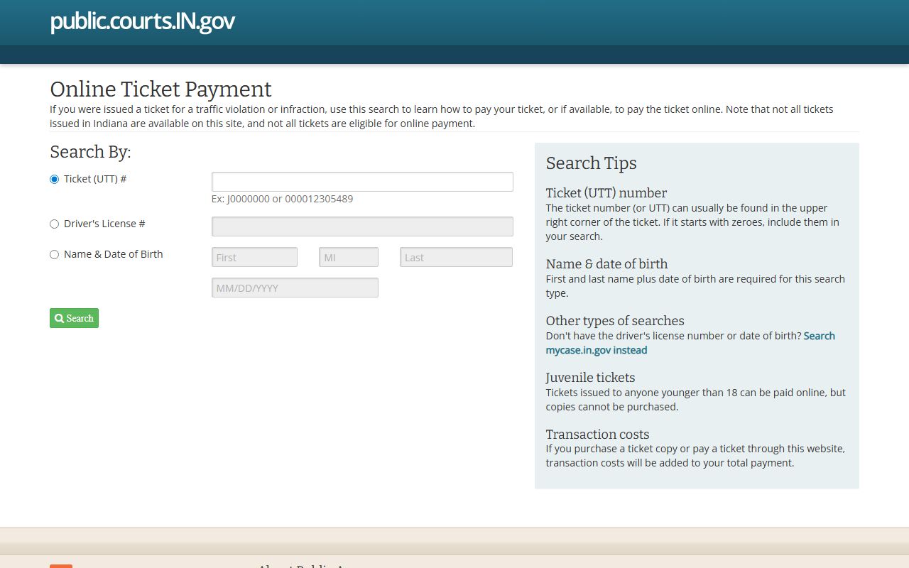 Wayne County court dockets Indiana payment portal source