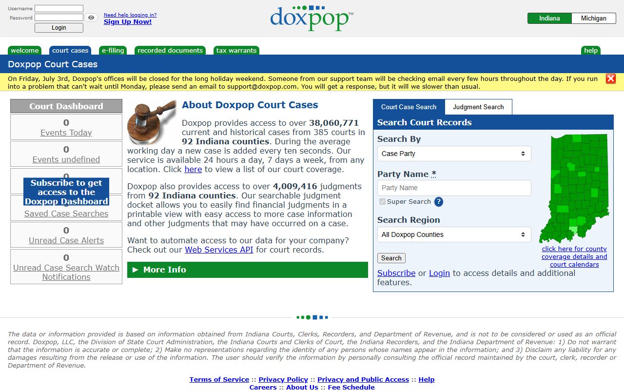 Wayne County court records Doxpop case search source