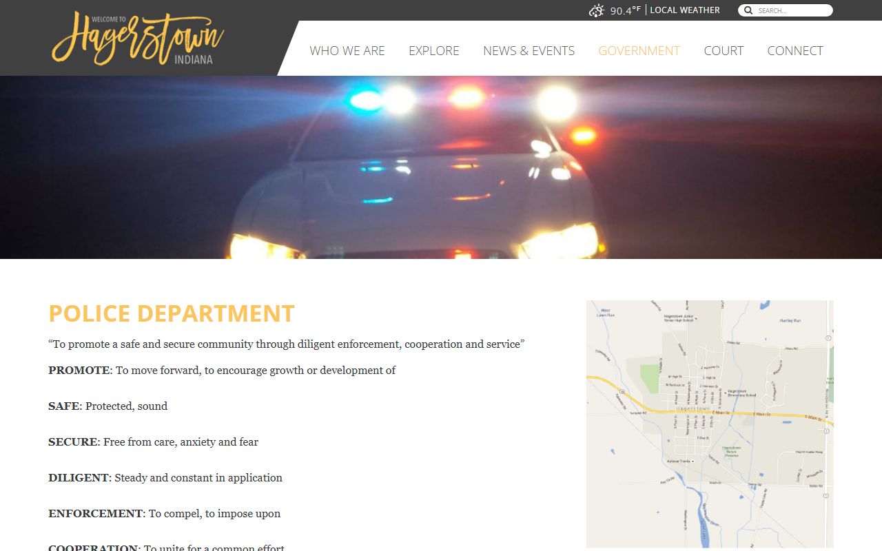 Wayne County traffic court records Hagerstown Police Department source