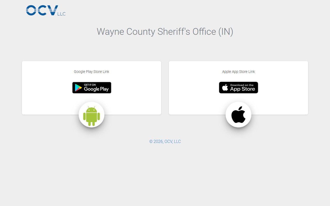 Wayne County warrant records Sheriff app share page